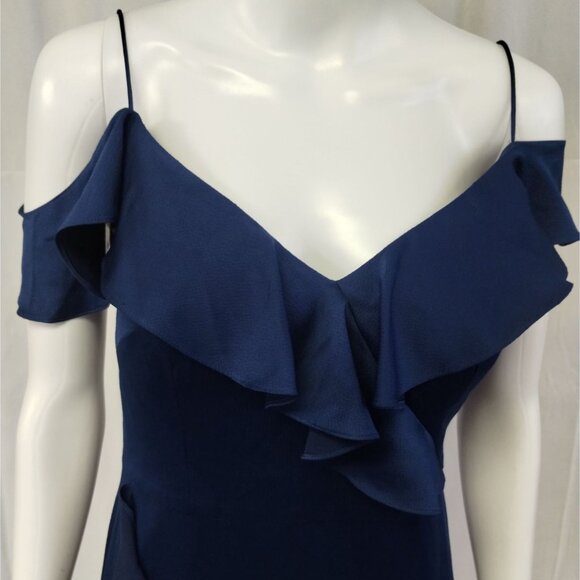 Aidan Mattox Women's Blue Ruffled Dress/Gown Sz8 SKU 3604 - Picture 3 of 6